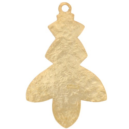 Pendente design martellato 30x19 mm - Dorato con oro fino x1