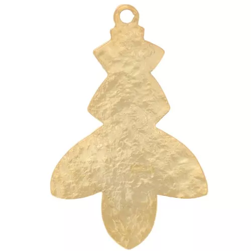 Pendente design martellato 30x19 mm - Dorato con oro fino x1
