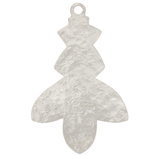 Pendente design martellato 30x19 mm - Placcatura argento fine x1