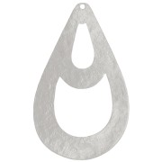 Pendente goccia martellato scavato 40x25 mm - Placcatura argento x1|raw }}