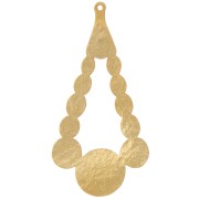 Pendente goccia martellato 56x29 mm - Dorato con oro fino x1|raw }}