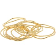 Anello rotondo irregolare chiuso 20 mm - Dorato con oro fino x1