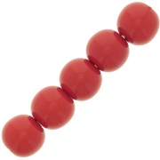 Perle di resina opaca 4 mm - Rosso x15