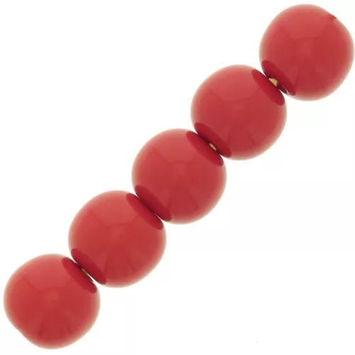 Perle di resina opaca 4 mm - Rosso x15