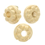 Perle tonde a motivo floreale 6 mm - dorato con oro fino x10|raw }}