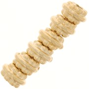 Perle tonde a motivo floreale 6 mm - dorato con oro fino x10