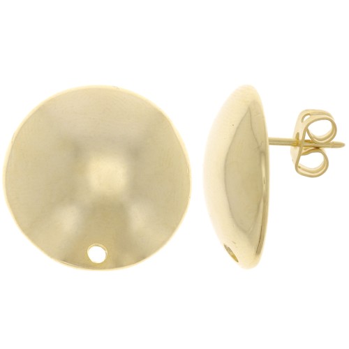 Orecchini a pallina 19 mm - dorato con oro fino x2
