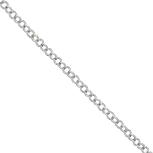 Catena in alluminio 6 mm maglia Jaseron - maglie aperte - Rodio x50cm