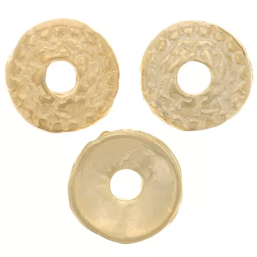 Coppette rotonde testurizzate 7 mm - dorato con oro fino x10
