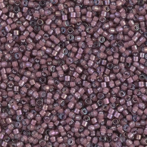 Miyuki Delica 11/0 DB1792 - White Lined Dark Smoky Amethyst AB x8g