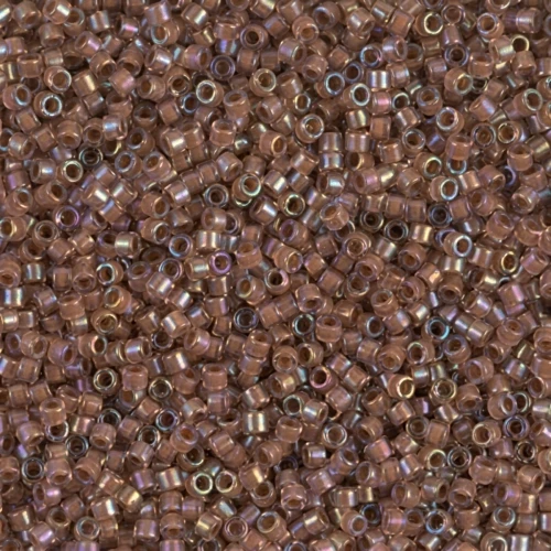 Miyuki Delica 11/0 DB1732 - Cocoa Lined Crystal AB x8g