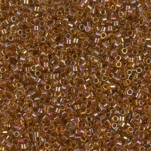 Miyuki Delica 11/0 DB1735 - Sparkling Dark Topaz Lined Chartreuse AB x8g