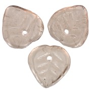 Ciondoli a forma di foglia di vetro da 9 mm - Topazio fumé chiaro x25