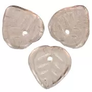 Ciondoli a forma di foglia di vetro da 9 mm - Topazio fumé chiaro x25