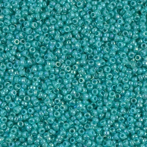Rocaille Miyuki 15/0 0481 - Opaque Turquoise Green AB x8g
