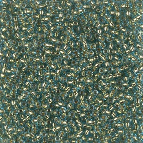 Rocaille Miyuki 11/0 953 - 24kt Gold Lined Light Aqua x5g