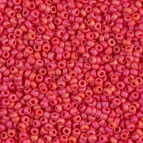 Rocaille Miyuki 11/0 407FR - Mat Opaque Vermillion Red AB x8g