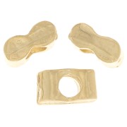 Mini perline rettangolari 5x3 mm -dorato con oro fino x5|raw }}