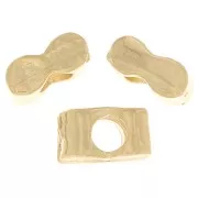 Mini perline rettangolari 5x3 mm -dorato con oro fino x5