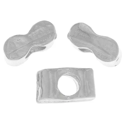 Mini perline rettangolari 5x3 mm - Argento anticato x5