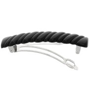 Fermaglio per capelli effetto intrecciato 85x17 mm in acrilico - Nero x1