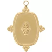 Pendente a forma di rettangolo 23x17 mm - Acciaio inossidabile 304 Dorato x1