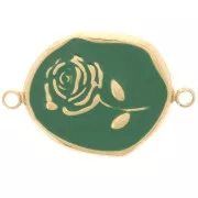 Distanziatore irregolare 22x14,5 mm rosa - Acciaio inox 316L dorato Verde abete