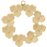 Ciondolo a forma di corona di fiori 24 mm - Acciaio inossidabile 304 Gold x1