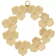 Ciondolo a forma di corona di fiori 24 mm - Acciaio inossidabile 304 Gold x1