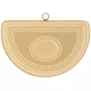 Pendente a mezzaluna 20x28 mm per cabochon 8x6 mm - Acciaio inox 316L dorato x1