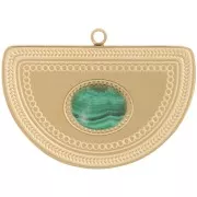 Pendente a mezzaluna 20x28 mm per cabochon 8x6 mm - Acciaio inox 316L dorato x1