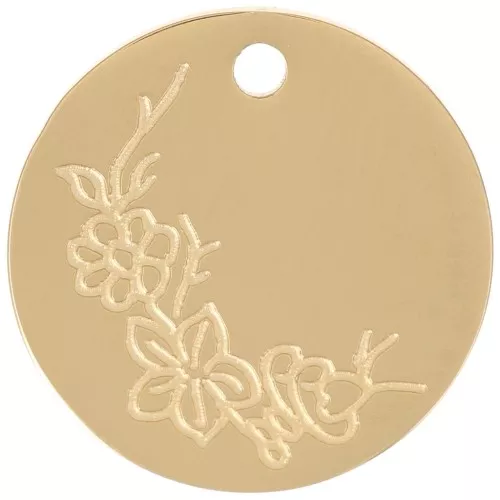 Pendente fiore di nascita 15 mm -Marzo - Acciaio inox316L - dorato