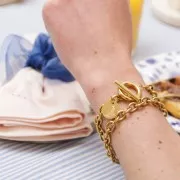 Pendente fiore di nascita 15 mm - Dicembre - Holly - Acciaio inox316L dorato