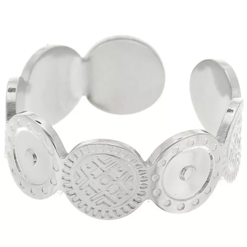 Anello regolabile - motivo etnico - Acciaio inossidabile 316L x1