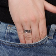 Anello regolabile - motivo etnico - Acciaio inossidabile 316L x1