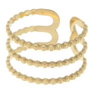 Anello regolabile a 3 file per tessitura di perle - da S.52 a S.60 - Acciaio inossidabile 304 Dorato|raw }}