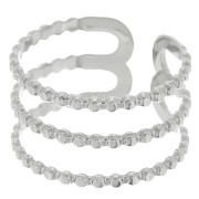 Anello regolabile a 3 ranghi per tessitura di perline - da S.52 a S.60 - acciaio inox 304 x1