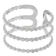 Anello regolabile a 3 ranghi per tessitura di perline - da S.52 a S.60 - acciaio inox 304 x1