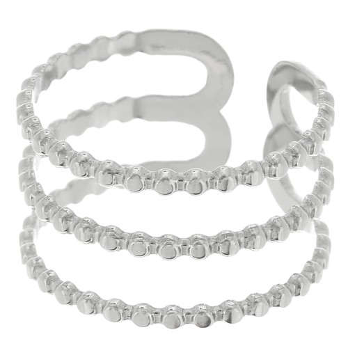 Anello di tessitura a 3 fili - regolabile - Acciaio inox 316L x1