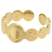 Anello testurizzato regolabile per cabochon a fondo piatto da 5 mm - Acciaio inossidabile 316L Gold