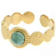 Anello testurizzato regolabile per cabochon a fondo piatto da 5 mm - Acciaio inossidabile 316L Gold