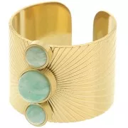 Anello regolabile per cabochon da 4mm e 6mm -Acciaio inox dorato 316L