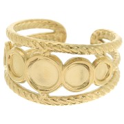 Anello regolabile effetto intrecciato per cabochon 5mm 4mm e 3mm Acciaio inox 316L|raw }}