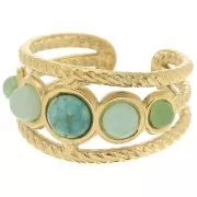 Anello regolabile a effetto intrecciato per cabochon da 5 mm, 4 mm e 3 mm - Acciaio inossidabile 304 dorato