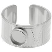 Anello largo per cabochon da 6 mm - Love - Misura 56 - Acciaio inossidabile 316L x1|raw }}