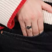 Anello traforato regolabile per cabochon da 2 mm - Acciaio inossidabile 316L x1