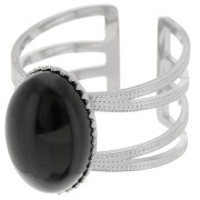 Anello regolabile a più file da T.52 a T.61 per cabochon da 14x10 mm - acciaio inox 304 x1
