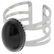 Anello regolabile a più file da T.52 a T.61 per cabochon da 14x10 mm - acciaio inox 304 x1