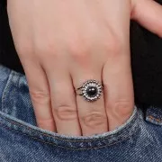 Anello regolabile a raggiera per cabochon da 6 mm - Acciaio inossidabile 316L x1