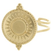 Anello etnico regolabile per cabochon da 6 mm - Acciaio inossidabile 316L doratox1